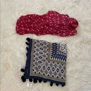 2 silk scarves/wraps lot